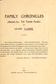 Cover of: Family chronicles by Lilian Clarke
