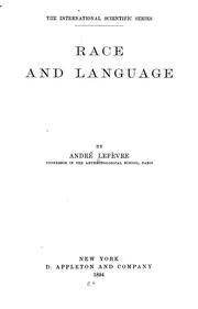 Cover of: Race and language