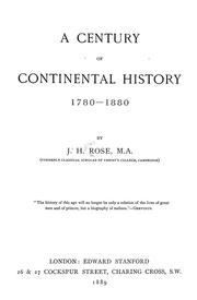 Cover of: Century of continental history 1780-1880