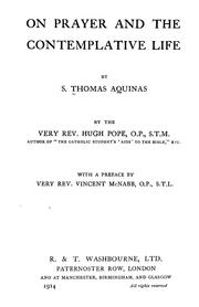 Cover of: On prayer and the contemplative life by Thomas Aquinas