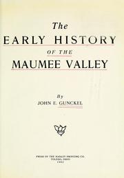 Cover of: Early history of the Maumee Valley