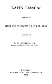 Cover of: Latin lessons by R. F. Leighton