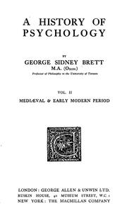 A history of psychology by George Sidney Brett