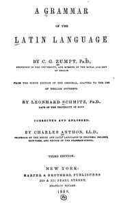 Cover of: A grammar of the Latin language