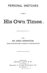 Cover of: Personal sketches of his own times by Barrington, Jonah Sir