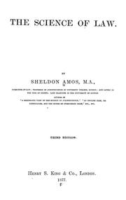 Cover of: The science of law. by Amos, Sheldon