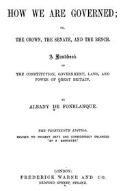 How we are governed by Albany de Grenier Fonblanque