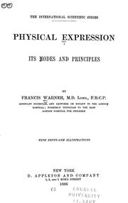Cover of: Physical expression, its modes and principles
