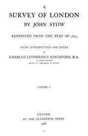 Cover of: A survey of London | John Stow