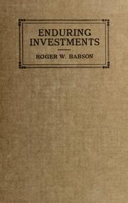 Cover of: Enduring investments