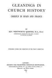 Cover of: Gleanings in church history by Wentworth Webster