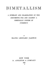 Cover of: Bimetallism by Darwin, Leonard