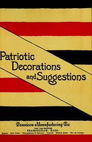 Cover of: Patriotic decorations and suggestions