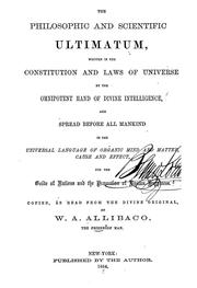 The philosophic and scientific ultimatum by W. A. Allibaco