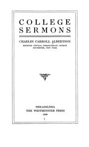 Cover of: College sermons