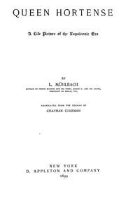 Cover of: Queen Hortense by Luise Mühlbach