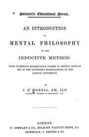 Cover of: An introduction to mental philosophy: on the inductive method