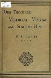 Cover of: One thousand medical maxims and surgical hints ...