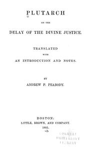 Cover of: On the delay of the divine justice