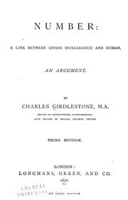 Cover of: Number: a link between divine intelligence and human. An argument