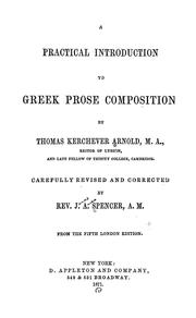 Cover of: A practical introduction to Greek prose composition by Arnold, Thomas Kerchever