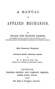 Cover of: A manual of applied mechanics by William John Macquorn Rankine