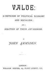 Cover of: Value by John Armsden