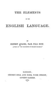 Cover of: The elements of the English language