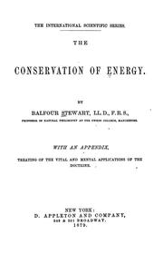 Cover of: The conservation of energy ... by Balfour Stewart