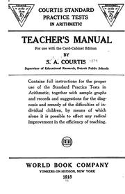 Cover of: Courtis standard practice tests in arithmetic: Teacher's manual for use with the card-cabinet edition
