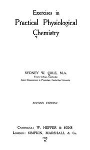 Cover of: Exercises in practical physiological chemistry
