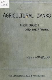 Cover of: Agricultural banks | Wolff, Henry W.