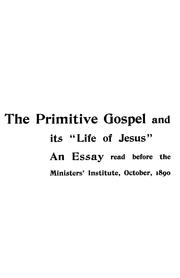 Cover of: The primitive gospel and its Life of Jesus | S. R. Calthrop