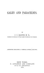 Cover of: Galen and Paracelsus