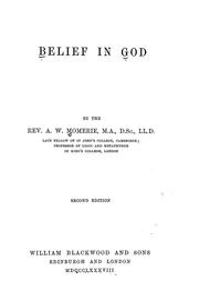 Cover of: Belief in God