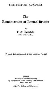 Cover of: The Romanization of Roman Britain by Francis John Haverfield