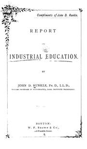 Cover of: Report on industrial education