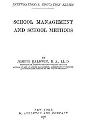 Cover of: School management and school methods