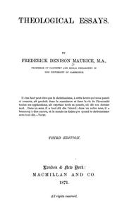 Cover of: Theological essays by Frederick Denison Maurice