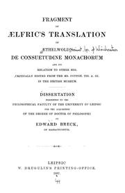 Cover of: Fragment of AElfric
