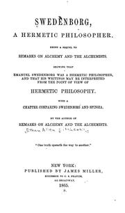 Cover of: Swedenborg, a hermetic philosopher by Ethan Allen Hitchcock