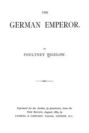 Cover of: The German emperor