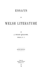 Cover of: Essays in Welsh literature