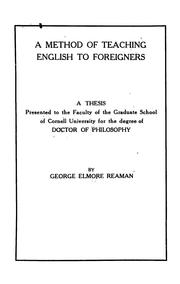 Cover of: A method of teaching English to foreigners ...