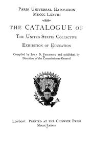 Cover of: Paris universal exposition MDCCCLXXVIII: The catalogue of the United States collective exhibition of education