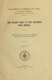Cover of: ... The golden trout of the southern high Sierras