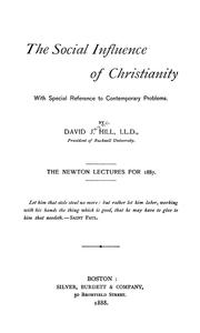 Cover of: The social influence of Christianity | David Jayne Hill