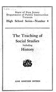 Cover of: The teaching of social studies, including history