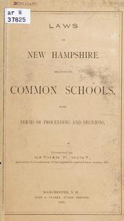 Cover of: Laws of New Hampshire, relating to common schools by New Hampshire.