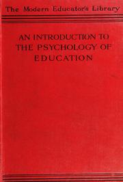 Cover of: An introduction to the psychology of education